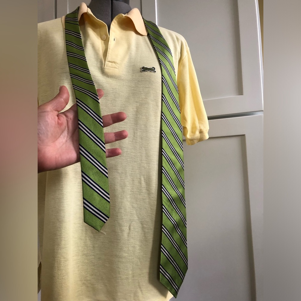 J. Crew Green Striped Silk Imported Tie - Picture 11 of 15